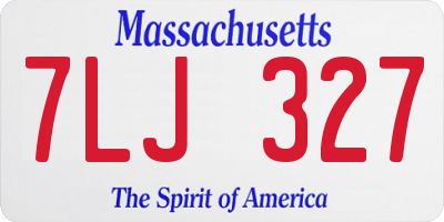 MA license plate 7LJ327