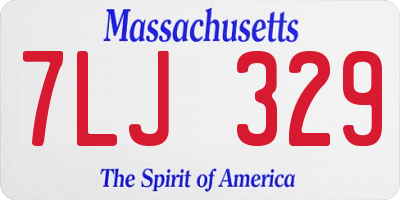 MA license plate 7LJ329