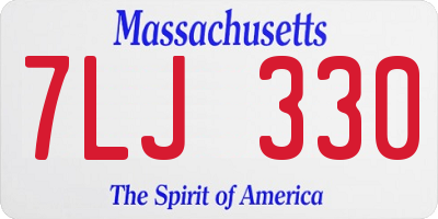 MA license plate 7LJ330