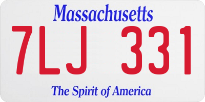 MA license plate 7LJ331