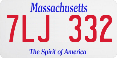 MA license plate 7LJ332