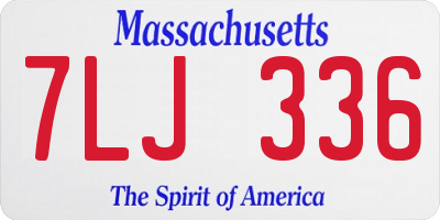 MA license plate 7LJ336
