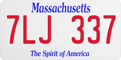 MA license plate 7LJ337