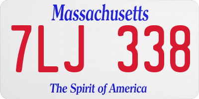 MA license plate 7LJ338
