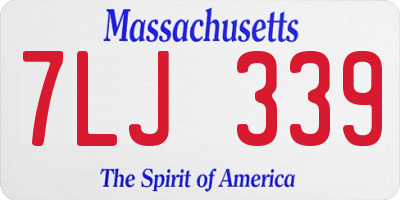 MA license plate 7LJ339