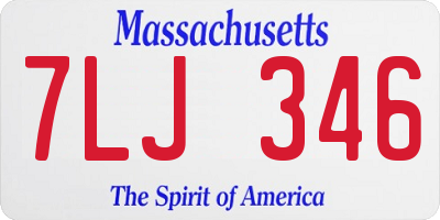 MA license plate 7LJ346