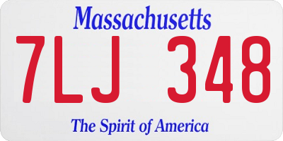 MA license plate 7LJ348