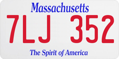 MA license plate 7LJ352