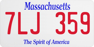 MA license plate 7LJ359