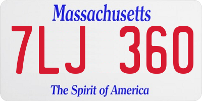 MA license plate 7LJ360