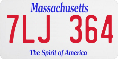 MA license plate 7LJ364