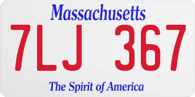 MA license plate 7LJ367
