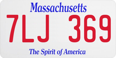 MA license plate 7LJ369
