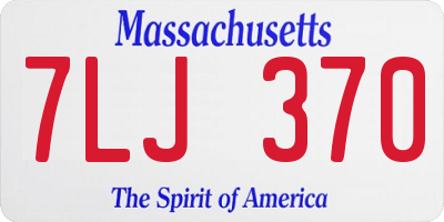 MA license plate 7LJ370