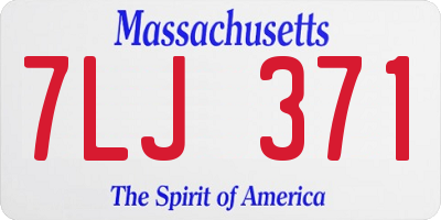 MA license plate 7LJ371