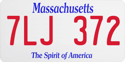 MA license plate 7LJ372