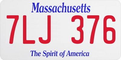 MA license plate 7LJ376