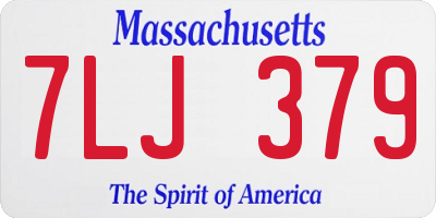 MA license plate 7LJ379