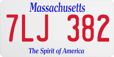 MA license plate 7LJ382