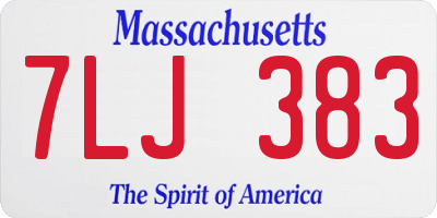 MA license plate 7LJ383