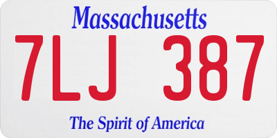 MA license plate 7LJ387