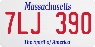 MA license plate 7LJ390