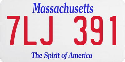 MA license plate 7LJ391