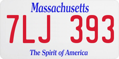 MA license plate 7LJ393