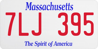 MA license plate 7LJ395