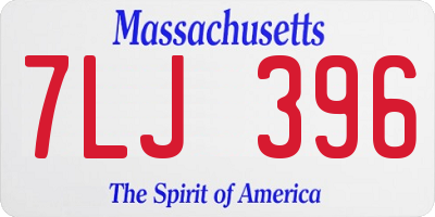 MA license plate 7LJ396
