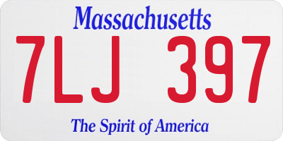 MA license plate 7LJ397
