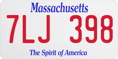 MA license plate 7LJ398