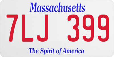 MA license plate 7LJ399