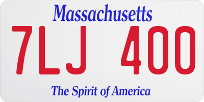 MA license plate 7LJ400
