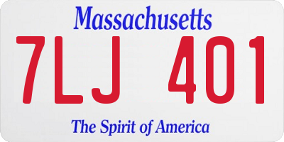 MA license plate 7LJ401