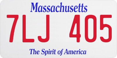 MA license plate 7LJ405