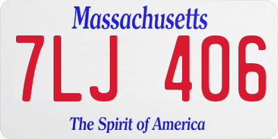 MA license plate 7LJ406