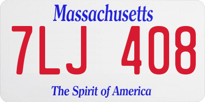 MA license plate 7LJ408