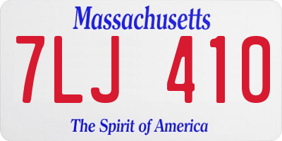 MA license plate 7LJ410