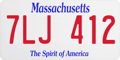 MA license plate 7LJ412