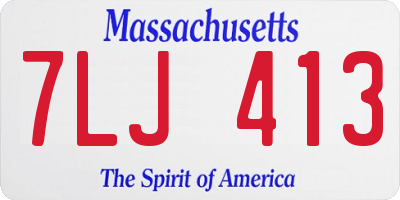 MA license plate 7LJ413