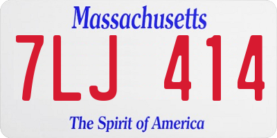 MA license plate 7LJ414