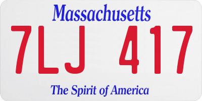 MA license plate 7LJ417