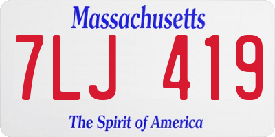MA license plate 7LJ419