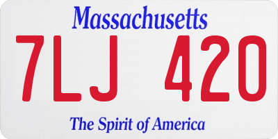 MA license plate 7LJ420