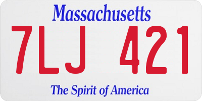 MA license plate 7LJ421