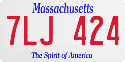 MA license plate 7LJ424