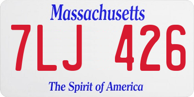 MA license plate 7LJ426