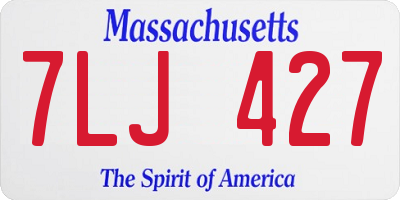 MA license plate 7LJ427