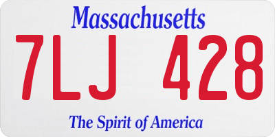 MA license plate 7LJ428